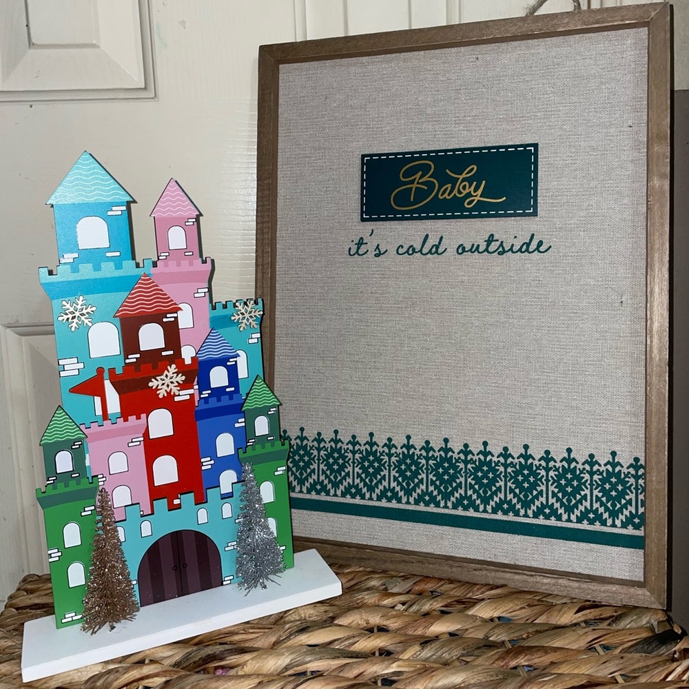 Christmas wall art with decor